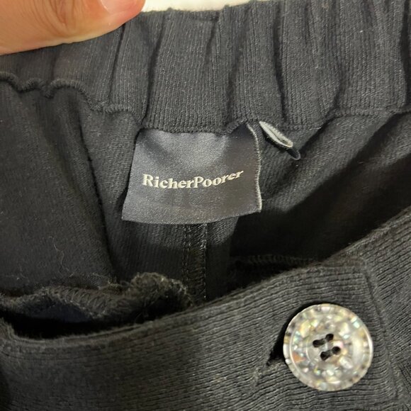 Richer Poorer Rustic Cotton Wide Leg Trouser - Black - Size Large - Picture 7 of 7